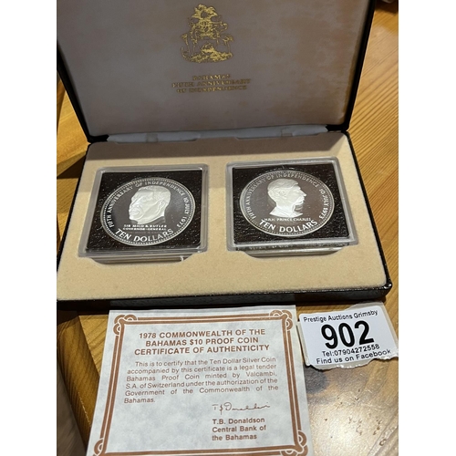 902 - 1978 BAHAMAS $10 SILVER PROOF COIN SET