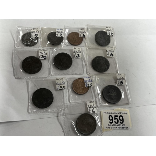 959 - 10 X COLLECTABLE COINS IN SLEEVES