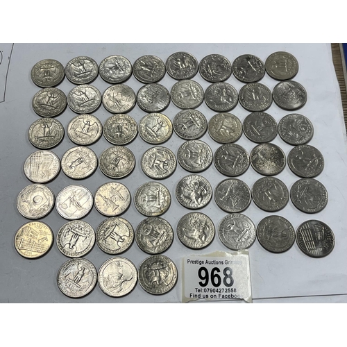 968 - 51 X OLDER COLLECTABLE USA QUARTERS