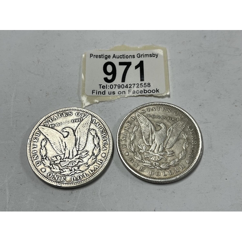 971 - 2 X MARGON SILVER DOLLARS