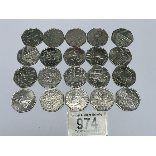 974 - 20 X COLLECTABLE 50P COINS