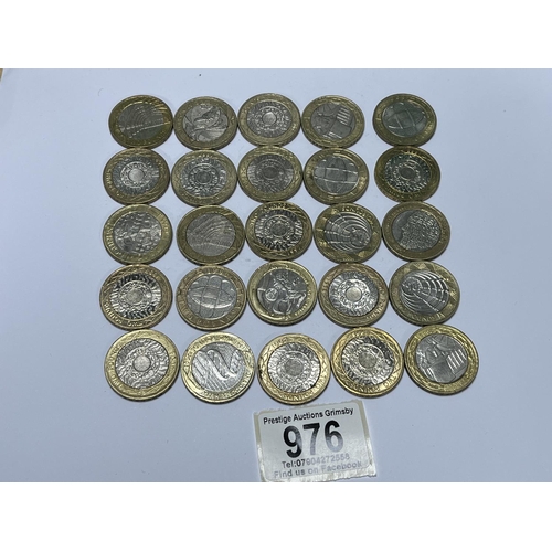 976 - 25 X COLLECTABLE £2 COINS