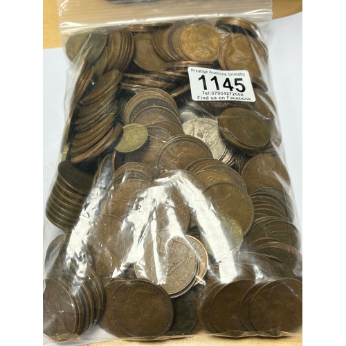 1145 - BAG OF U.K COPPER COINAGE