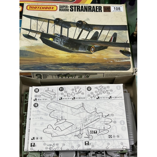 108 - MATCHBOX SUPER MARINE STRANRAER MODEL KIT