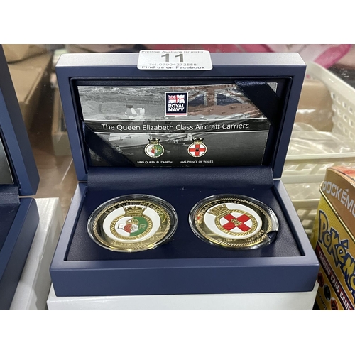 11 - QUEEN ELIZABETH CLASS AIRCRAFT CARRIER COIN COLLECTION