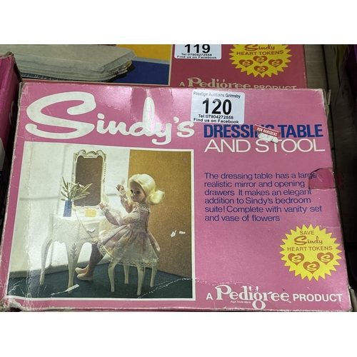 120 - BOXED SINDY DRESSING TABLE & STOOL