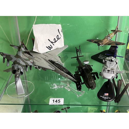 145 - 3 PLANES & 2 HELICOPTERS INCLUDES DIE-CAST PLEASE SEE PICTURES FOR ACCURATE DESCRIPTION