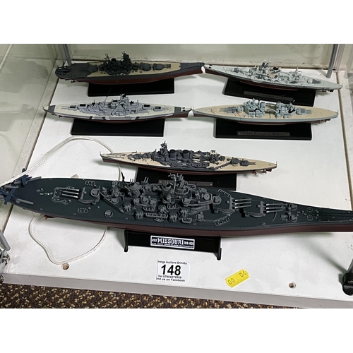 148 - 6 BATTLESHIPS INCLUDES DIECAST PLEASE SEE PICTURES FOR ACCURATE DESCRIPTION