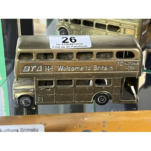 26 - BRASS DOUBLE DECKER BUS