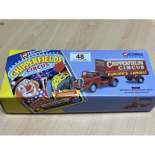 48 - CORGI CLASSICS CHIPPERFIELDS CIRCUS BEDFORD O ARTICULATED TRUCK BOXED