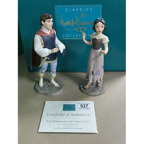 537 - DISNEY CLASSICS COLLECTION BOXED WITH COA I'M WISHING FOR THE ONE I LOVE SNOW WHITE & THE PRINCE FRO... 