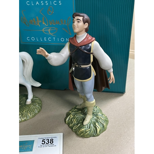 538 - DISNEY CLASSICS COLLECTION BOXED WITH COA TO BE HAPPY FOREVER I KNOW SNOW WHITE & THE PRINCE FROM SN... 