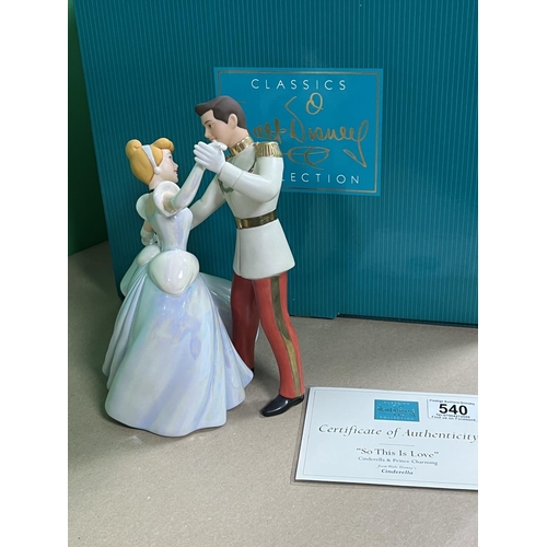 540 - DISNEY CLASSICS COLLECTION BOXED WITH COA CINDERELLA & PRINCE CHARMING SO THIS IS LOVE FROM CINDEREL... 