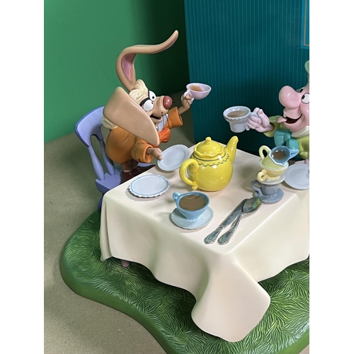 543 - DISNEY CLASSICS COLLECTION BOXED WITH COA A VERY UNBIRTHDAY MAD HATTER & MARCH HARE FROM ALICE IN WO... 