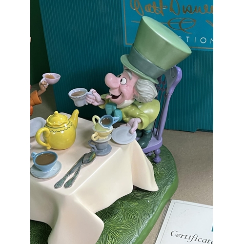 543 - DISNEY CLASSICS COLLECTION BOXED WITH COA A VERY UNBIRTHDAY MAD HATTER & MARCH HARE FROM ALICE IN WO... 