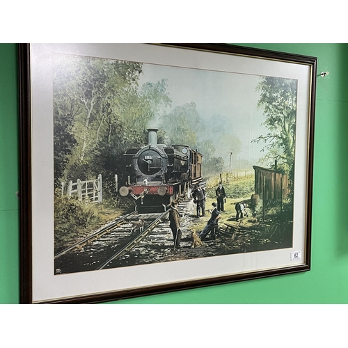 62 - LARGE RAILWAY FRAMED PRINT