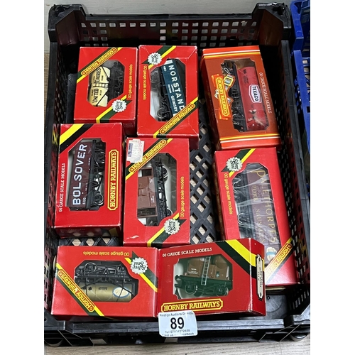 89 - BASKET OF 8 HORNBY WAGONS BOXED