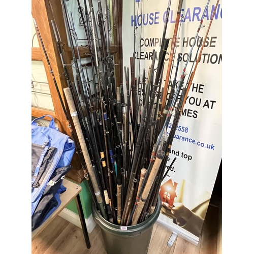 100 - LARGE AMOUNT OF MIXED FISHING RODS