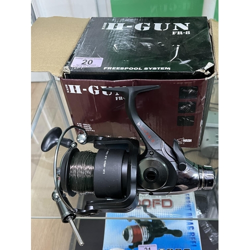 20 - NASH H-GUN FR-8 FISHING REEL BOXED