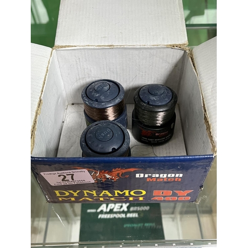 27 - 3 DYNAMO MATCH SPOOLS WITH LINE BOXED