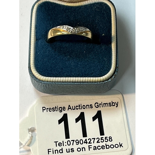 111 - 2 X 9CT GOLD DIAMOND RINGS SIZES M & N 5G TOTAL WEIGHT