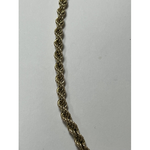 116 - THICK 9CT GOLD ROPE NECKLACE 24” 16.66 GRAMS