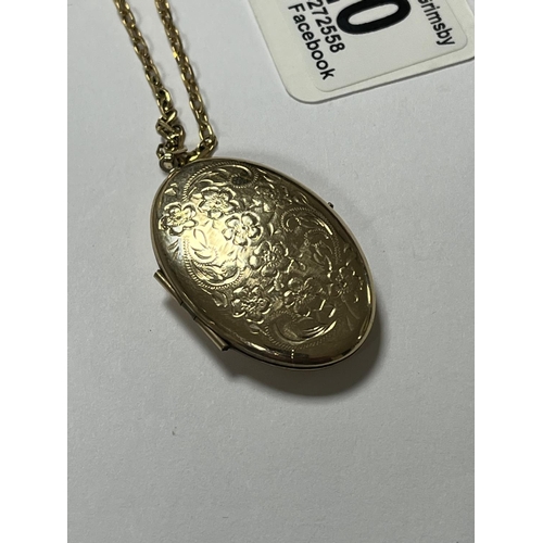 120 - 9CT GOLD NECKLACE & LOCKET 19” 11.3 GRAMS