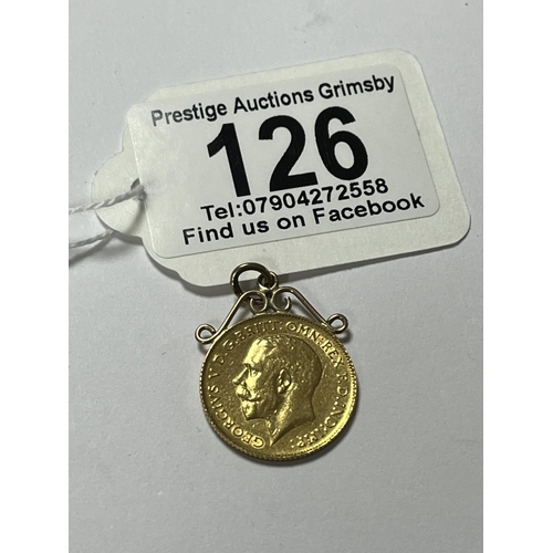 126 - 1913 HALF SOVEREIGN PENDANT 4.35 GRAMS