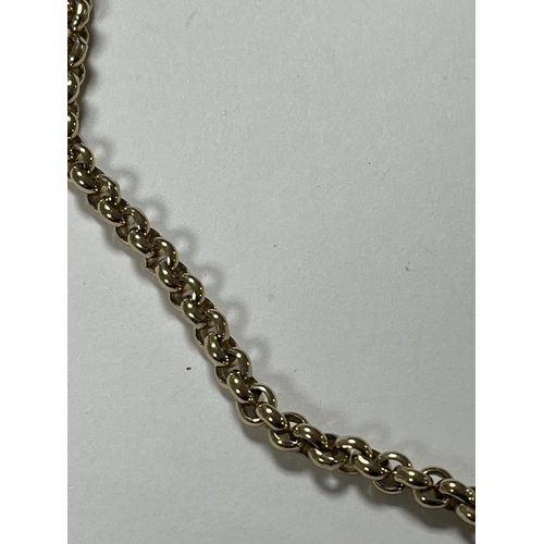 131 - 9CT GOLD HEAVY BELCHER CHAIN 23” 47.62 GRAMS