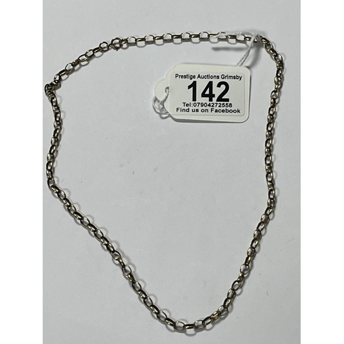 142 - 9CT GOLD BELCHER NECKLACE 17”   7.55 GRAMS