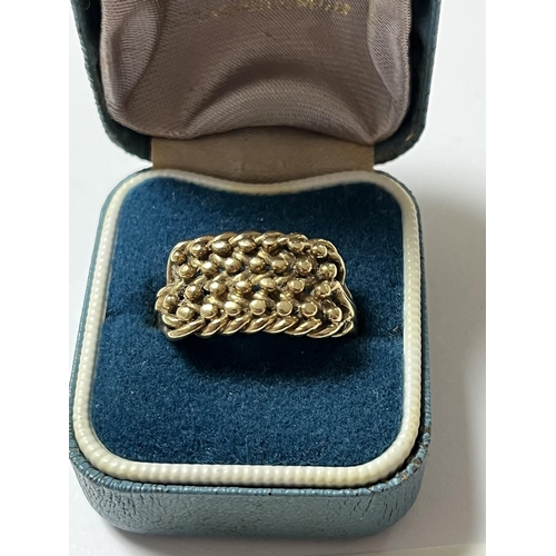 148 - 9CT GOLD KEEPER RING SIZE U 5.26 GRAMS