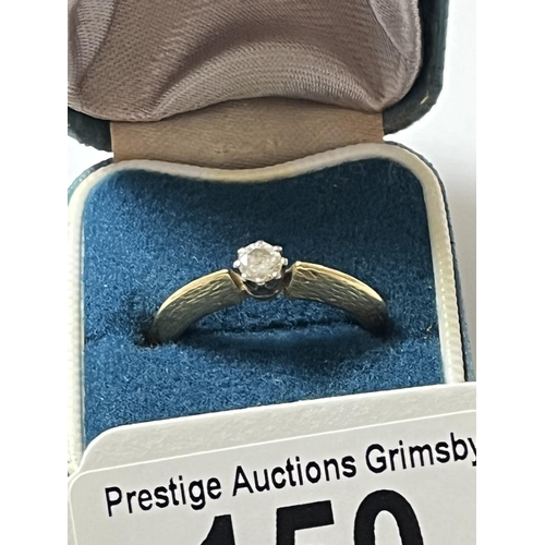 150 - 18CT GOLD SINGLE SOLITAIRE DIAMOND RING SIZE O 6 GRAMS