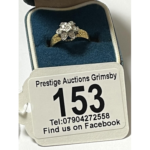 153 - 18CT GOLD DIAMOND RING SIZE K 3.22 GRAMS