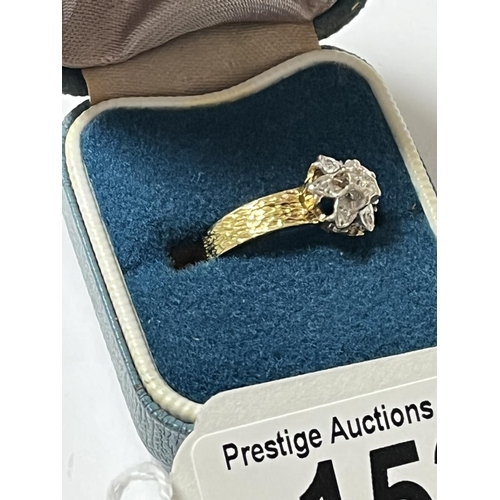 153 - 18CT GOLD DIAMOND RING SIZE K 3.22 GRAMS