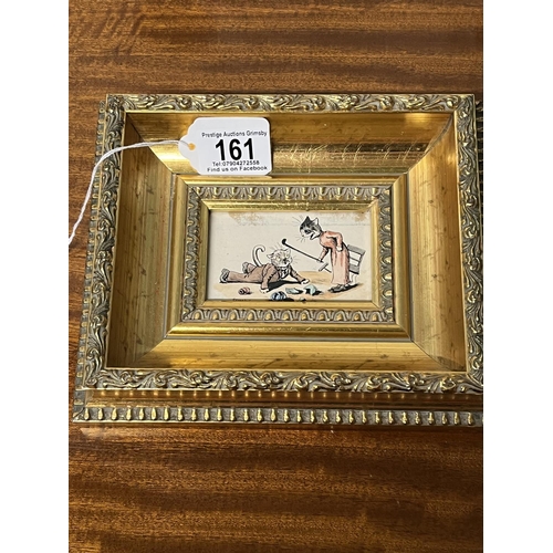 161 - LOUIS WAIN CATS FRAMED ITEM INCLUDING FRAME 22CM WIDE 17CM TALL