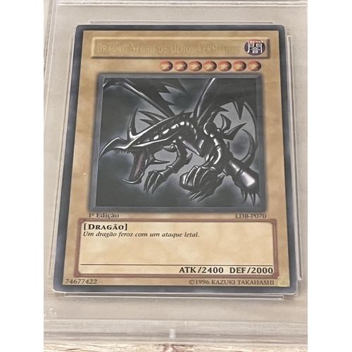 179 - 2002 YU GI HO LOB RED-EYES BLACK DRAGON PORTUGUESE 1ST EDITION PSA GRADED & SEALED MINT 9