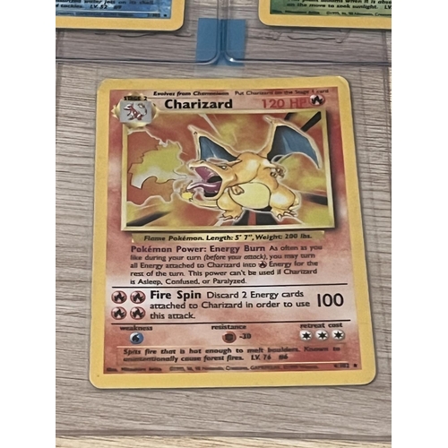 186 - POKÉMON BASE SET TOP 3 CHARIZARD, BLASTOISE & VENUSAUR UNGRADED GOOD-GREAT CONDITION (GRADING POTENT... 