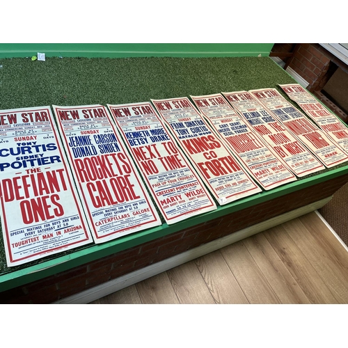 190 - 8 X ORIGINAL CINEMA POSTERS FROM THE NEW STAR SUPER CINEMA IN CASTLEFORD. 1950’S & 60’S SOME WRITING... 