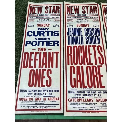 190 - 8 X ORIGINAL CINEMA POSTERS FROM THE NEW STAR SUPER CINEMA IN CASTLEFORD. 1950’S & 60’S SOME WRITING... 