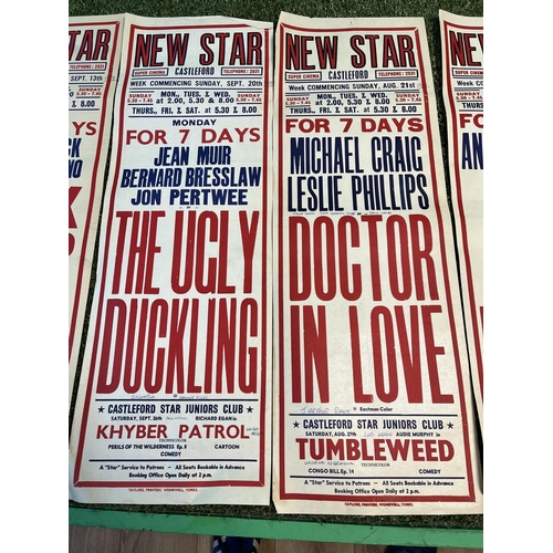 193 - 8 X ORIGINAL CINEMA POSTERS FROM THE NEW STAR SUPER CINEMA IN CASTLEFORD. 1950’S & 60’S SOME WRITING... 