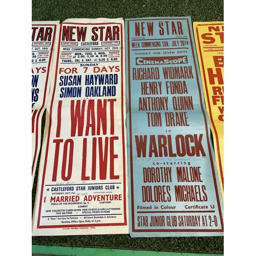 199 - 8 X ORIGINAL CINEMA POSTERS FROM THE NEW STAR SUPER CINEMA IN CASTLEFORD. 1950’S & 60’S SOME WRITING... 