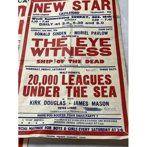 201 - 5 X ORIGINAL CINEMA POSTERS FROM THE NEW STAR SUPER CINEMA IN CASTLEFORD. 1950’S & 60’S SOME WRITING... 