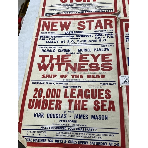 201 - 5 X ORIGINAL CINEMA POSTERS FROM THE NEW STAR SUPER CINEMA IN CASTLEFORD. 1950’S & 60’S SOME WRITING... 