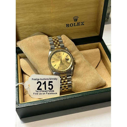 215 - VINTAGE ROLEX OYSTER PERPETUAL DATE THIS WRISTWATCH HAS BEEN WELL LOOKED AFTER WITH ALOT OF RECEIPTS... 