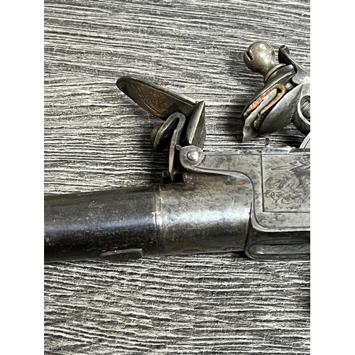 234 - 1800’S FLINT LOCK PISTOL BY DUNDERDALE & MABSON 1780-1818 SHOP IN BIRMINGHAM SCREW BARREL BOX LOCK W... 