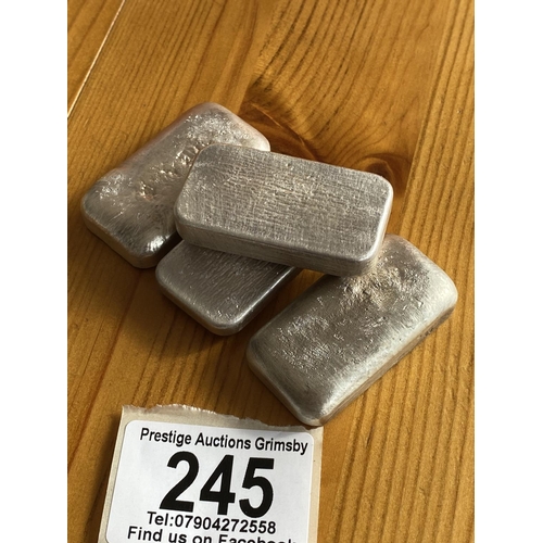 245 - ROUGH CAST STERLING SILVER INVESTMENT BARS 99GRAM 90GRAM 84GRAM 75GRAM