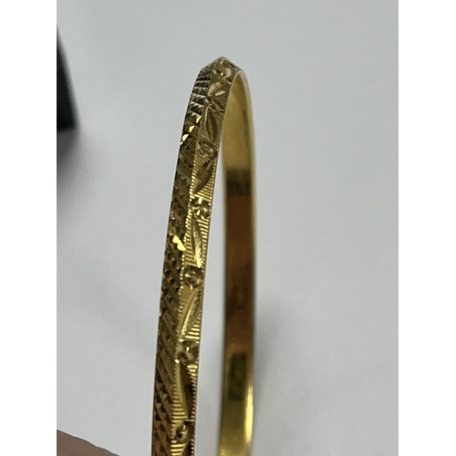 3 - 22CT GOLD INDIAN LOOK BANGLE 14.68 GRAMS