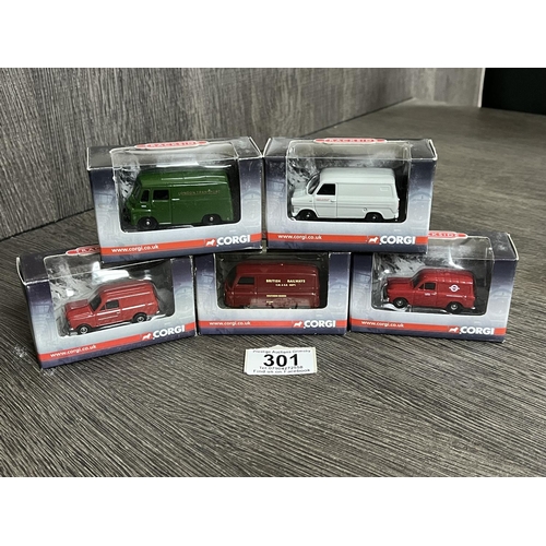 301 - BOXED CORGI TRACKSIDE CARS X5