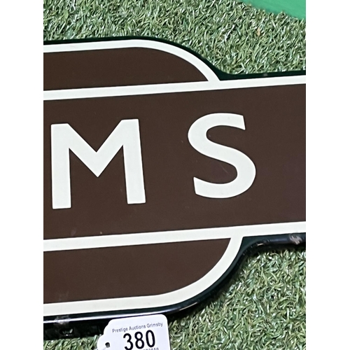 380 - MILHAMS ENAMEL STATION SIGN