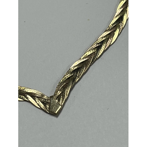 4 - 9CT GOLD V NECKLACE FOIL FEEL EFFECT 16” 7.48 GRAMS